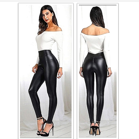 SKINNY FAUX LEATHER PANTS - Picture 2 of 10